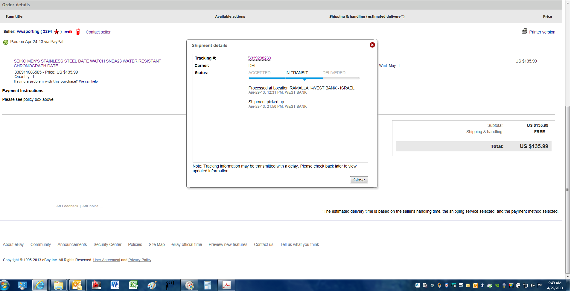 Should I cry "FOUL!" with my eBay seller? WatchUSeek Watch Forums